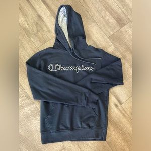 Champion men’s S black logo hoodie
